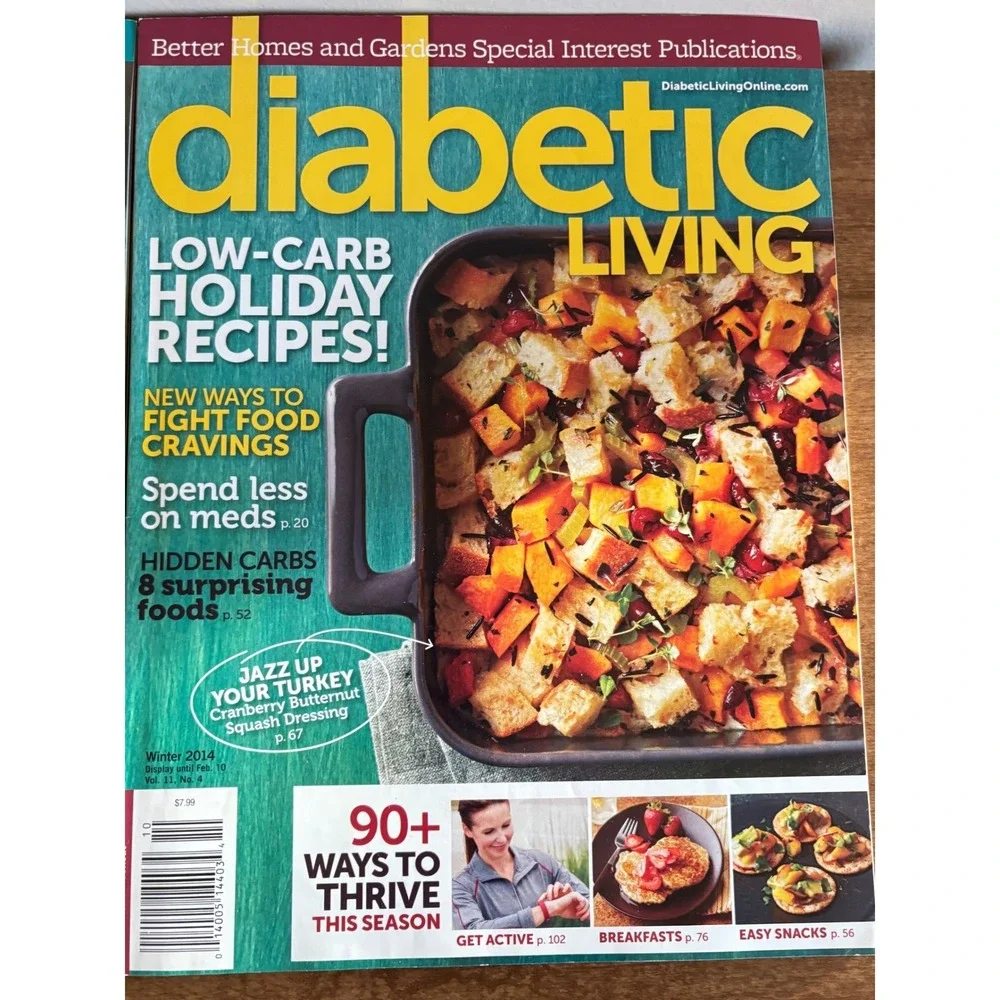 Lot of 6 Diabetic Living Diabetes Self-Management Magazines 2014 Healthy Recipes